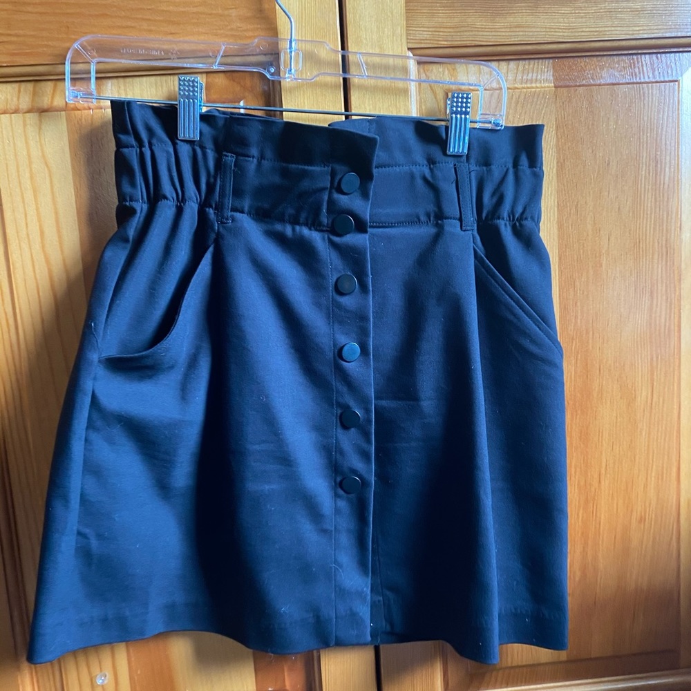 Black TRF button down skirt